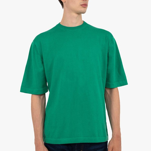 T-Shirt surdimensionné collégial blanc 300 GSM coton maillot de poids moyen coupe décontractée Boxy épaule tombante col côtelé Vintage athlétisme - Product Image 1