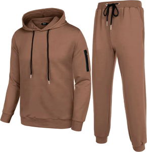 Wholesale Custom Men's Tech Fleece Tracksuit Breathable Jogging Suit with Hood for Winter Training Solid Pattern Logo Print - Product Image 6