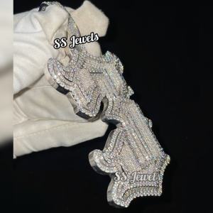 Custom 9.67 CTW VVS1 Moissanite Letter Pendant Necklace Unique Hip Hop Style Iced Charm for <b>Halloween</b> <b>Gift</b> - Product Image 4
