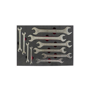 10-Piece Double <b>End</b> Wrench Set 6x7-24x27mm Chrome Alloy Steel Sponge <b>Bed</b> - Product Image 2