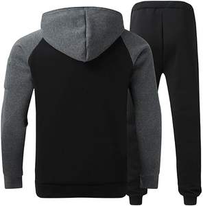 Venta al por mayor de chándales personalizados de los hombres de alta calidad 100% algodón con capucha de manga completa con cremallera de peso pesado diseño de 2 colores - Product Image 2