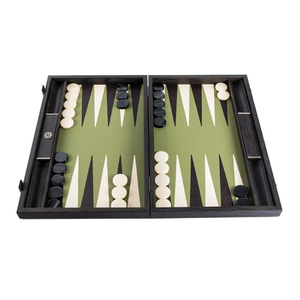 Jeu de backgammon en cuir pliable rouge MORGANS INDUSTRIES avec dés et pions, unisexe, écologique, jeu familial - Product Image 2