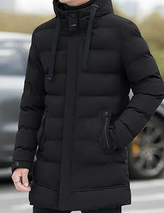 Chaqueta Larga Acolchada para Hombre, Ropa de Invierno, Chaqueta Personalizada, Diseño OEM, Chaqueta Larga Acolchada con Exterior de Poliéster para Hombre - Product Image 2