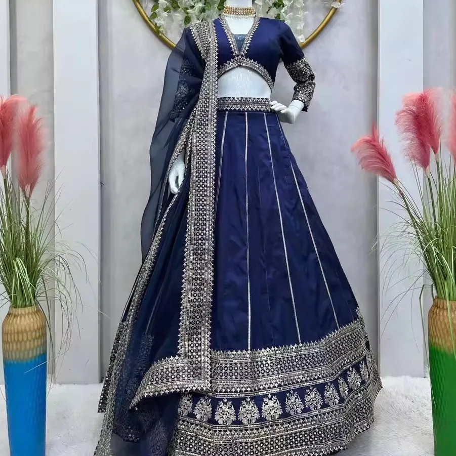 Дизайнерская распродажа, чистый мягкий шелк тапета, Женская индийская модная нить Lhenega Choli с коллекцией Sequnce Hevay Boutiq