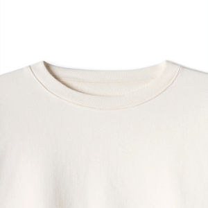 Sweat de luxe à col montant de haute qualité Sweat-shirt en coton biologique lourd Sweat-shirt à col rond surdimensionné vierge avec logo personnalisé - Product Image 3