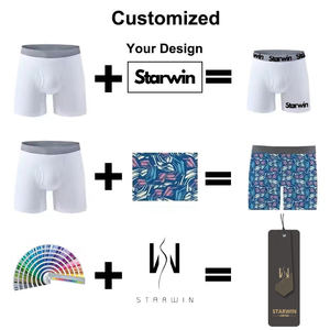 Intimo Maschile del Produttore, Logo Personalizzato, Boxer <span class=keywords><strong>in</strong></span> Cotone Bianco Tinta Unita per <span class=keywords><strong>Uomo</strong></span> Disponibili - Product Image 5