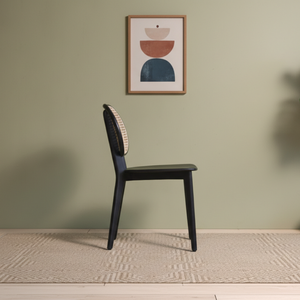 Silla de Comedor Moderna de Madera Maciza con Respaldo de Ratán Natural, Plegable, para Apartamentos, Villas, Hoteles, Parques, Muebles de Cocina - Product Image 6