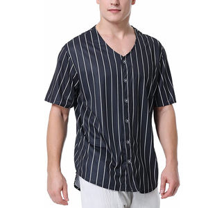 Hip Hop Street White Red Strips Maillot de baseball à manches courtes-Maillot de baseball de club personnalisé - Product Image 5