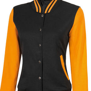 Chaqueta Varsity 2025 Nueva, MOQ Bajo, Alta Calidad, Impresa y Transpirable, para Mujer, con Mangas de Cuero, Logotipo Personalizado, Chaquetas de Béisbol - Product Image 4