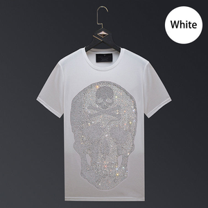 เสื้อยืดผู้ชายประดับเพชรเทียม รับทำแบรนด์ เสื้อยืดประดับเพชรเทียม ผ้าฝ้ายเนื้อนุ่ม ประดับด้วยหินวิบวับ เสื้อยืดประดับเพชรเทียมสุดหรู คุณภาพส่งออก - Product Image 2