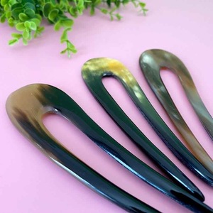 Épingles à cheveux en corne de buffle polie pour femmes, bâton de coiffure en corne de bœuf, accessoire naturel - Product Image 4