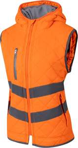 Gilet de sécurité pour femme haute visibilité réfléchissant avec poches et fermeture éclair ANSI classe 3 haute visibilité polaire travail hiver gilet - Product Image 2