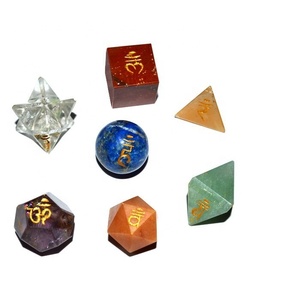 Set de Piedras de Ágata para Chakras, Decoración para el Hogar, 7 Chakras, Feng Shui, Tema del Amor, Talladas y Grabadas, Naturales, Venta al Por Mayor - Product Image 4
