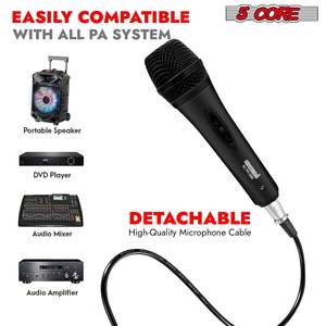 5Core XLR <b>Microphone</b> Dynamic Mic Karaoke <b>Singing</b> Studio Mics Handheld Microfono - Product Image 5