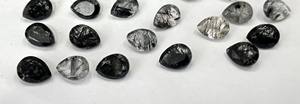 Quartz Rutile Noir Naturel 7x10mm Coupe Poire-Quartz Rutile Noir Lâche Qualité Supérieure - Product Image 5