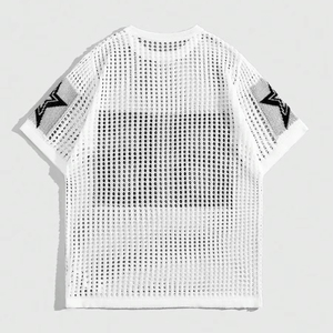 Maillot de football en maille pour hommes, vêtements de sport surdimensionnés de haute qualité à col en O 100% coton T-shirts Boxy pulls courts pour hommes - Product Image 2