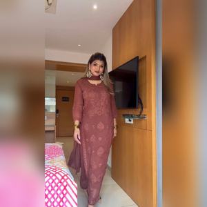 Ensemble Kurti Sharara & Dupatta 3 pièces en faux georgette lourd de haute qualité avec main - LOOK-025 en gros - Product Image 3