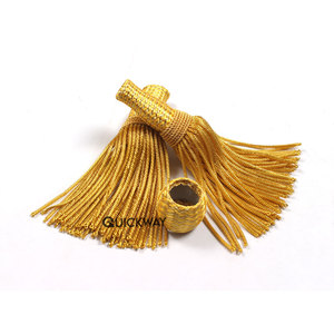 OEM académico oro lingotes borlas graduación Tam borla al por mayor Doctoral Tam con oro lingotes borla en Color dorado - Product Image 3