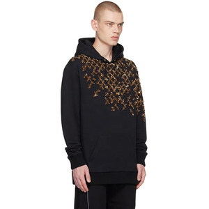 Usine personnalisée de haute qualité poids lourd surdimensionné 100% coton strass broderie mode conception essentielle gagner - Product Image 1