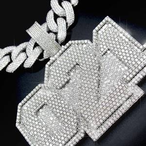 Collar con colgante de diamante de moissanita de lujo VVS1 colgante de diamante de claridad para mujer boda y compromiso - Product Image 3