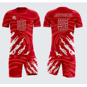 Maillot de football personnalisé en polyester à séchage rapide, coupe ajustée, conception par sublimation, uniforme de football en polyester 100% - Product Image 4