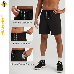 Bermuda personnalisé pour hommes, short de course respirant à séchage rapide, vêtements de sport d'entraînement avec poches - Product Image 4
