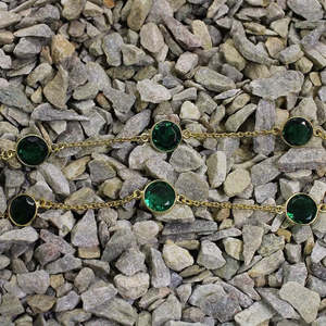 Elegante Collar de Apatita Redonda con Cadena Fina de Latón de 10 mm, Diseño de Joyería con Estilo - Product Image 4