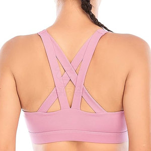 Soutien-gorge de sport respirant de haute qualité pour femmes avec logo frontal, maintien léger et coussinets amovibles - Vêtements de sport pour la remise en forme - Product Image 5