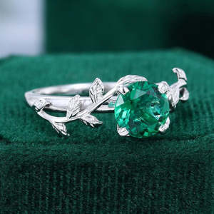 NOVAMART Fine Hallmark <b>Silver</b> Round Cut Lab <b>Emerald</b> Promise <b>Ring</b> Fashionable with Elegant and Stylish Wholesale Export - Product Image 3