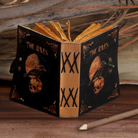 Journal gothique en cuir avec crâne de corbeau magique Spiral Witchcraft Spellwork Notebook pour Halloween