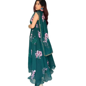 Bollywood mode léger coloré chic Look porte fonction porter fête porter Designer Kurti ensemble - Product Image 1