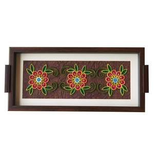 Bandeja de madera con diseño de flor para servir comida, el mejor para servir bebidas, decoración interior, utensilios de cocina, bandeja de servicio de diseño - Product Image 1