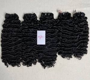 Extensions de cheveux vierges humains bouclés bruts vietnamiens 100% alignés sur les cuticules, super double trame, couleur noire naturelle, durée de vie de 3 ans - Product Image 4