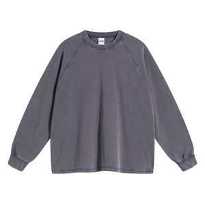 เสื้อฮู้ดผ้าฝ้ายแขนยาวสำหรับผู้ชายเสื้อครอปแบบ100% ใส่ได้ทั้งชายและหญิงเสื้อสเวตเตอร์ล้างกรดคอกลมผลิตตามสั่ง - Product Image 1