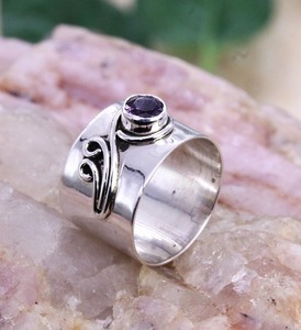 925 <b>Silver</b> Handmade Gemstone Amethyst <b>Spinner</b> <b>Ring</b> Best Design 925 Solid Sterling <b>Silver</b> Stamped Fashion <b>Silver</b> Classic Jewelry - Product Image 3