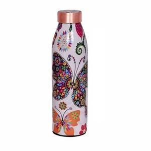 Ensemble de bouteilles d'eau en cuivre en métal de concepteur émail imprimé sur mesure 1000ml bouteilles en cuivre pur d'Inde bouteilles de boissons spéciales - Product Image 6
