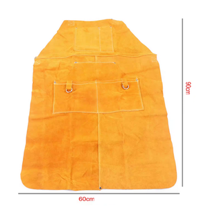 Delantal de soldadura de cuero partido De Vaca ecológico de alta calidad, equipo de seguridad de protección resistente, traje de trabajo ignífugo, Color personalizado - Product Image 1