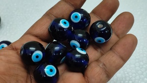 Perles de verre rondes bleues de 20 mm faites sur mesure pour la fabrication de bijoux, breloques de protection et designs créatifs, paquet en vrac, Conifer Handmades - Product Image 6