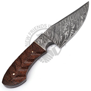 Vente chaude personnalisé fait à la main en acier damas couteau de chasse Micarta poignée gaine en cuir pleine Tang OEM/ODM pris en charge pour le bricolage - Product Image 4