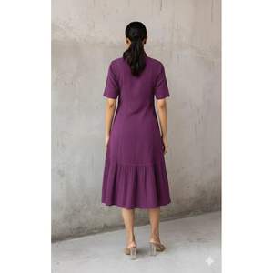 Vestido Maxi de Talla Grande para Mujer, Transpirable, de Algodón, Estilo Hippie, Informal, para el Día a Día, Talla Única 2XL, Personalizable, ODM, Natural - Product Image 3