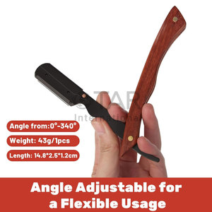 Maquinillas de afeitar rectas para hombres Premium Barber Straight Edge Razor Kit Mango de sándalo rojo Salón de calidad Corte Garganta Shavette Razor Hombres - Product Image 3