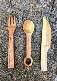 Cucharas clásicas de madera con acabado pintado Cubiertos naturales para cocina Restaurante Hotel Diseño para fiestas - Product Image 2