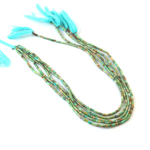 Perles lisses en turquoise naturelle en forme de tuyau 3x6mm, perles de pierres précieuses en turquoise en forme de tuyau, perles de turquoise naturelle, brin de 16 pouces, bijoux - Product Image 1