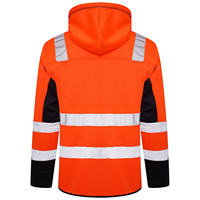 Sweat-shirt à capuche de sécurité haute visibilité 100% coton avec bande réfléchissante, veste de travail, vente en gros, logo personnalisé OEM
