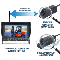 Système de caméra sans fil pour chariot élévateur Melia IP69K haute pression 7 pouces |   Vision nocturne 1080P et 36 °   Vision à angle étroit de précision