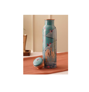 Botella de agua de cobre para beneficios de salud y vasos de agua Botella impresa de cobre Precio al por mayor a granel - Product Image 1