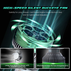 Cuatro tubos de cobre 360W 50000LM H4 H13 H7 H11 9005 9006 Luces Led Para Auto Faros Led para coche - Product Image 5