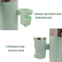 Carafe à eau en acier inoxydable de 2000 ml avec porte-gobelets double amovibles et ensemble de récipients de stockage pour Yerba Maté