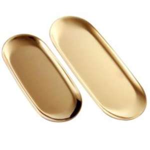 Plateau de service en laiton de fabrication intemporelle avec une finition brillante offrant un bel accent à toute occasion formelle ou décontractée - Product Image 3