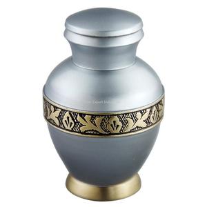 Grey Color Memorial Keepsake <b>Mini</b> Cremation <b>Urn</b> Decorated Metal Funeral <b>Urns</b> <b>for</b> Human <b>Ashes</b> Funeral Supplies <b>Urns</b> - Product Image 1